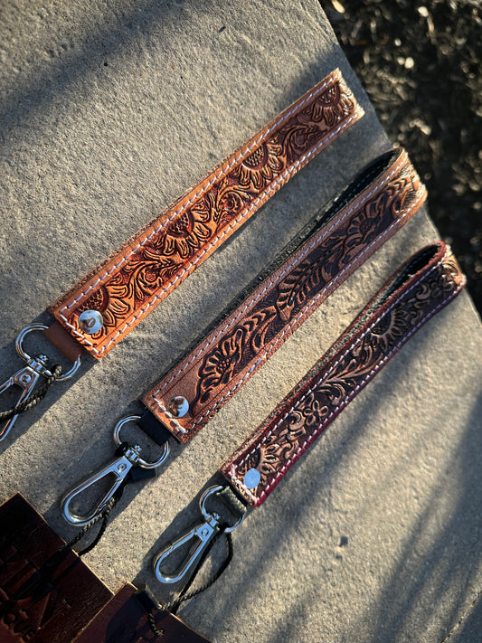 Tooled Leather Keychain
