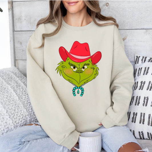 Cowboy Grinch tshirt/ crewneck