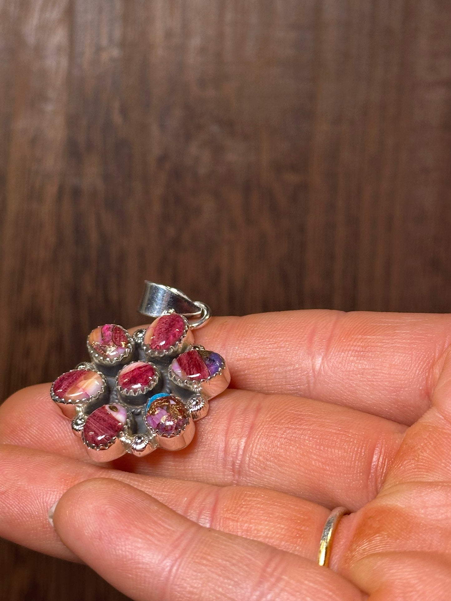 Handmade Sterling Silver & Purple Dream Flower Cluster Pendant