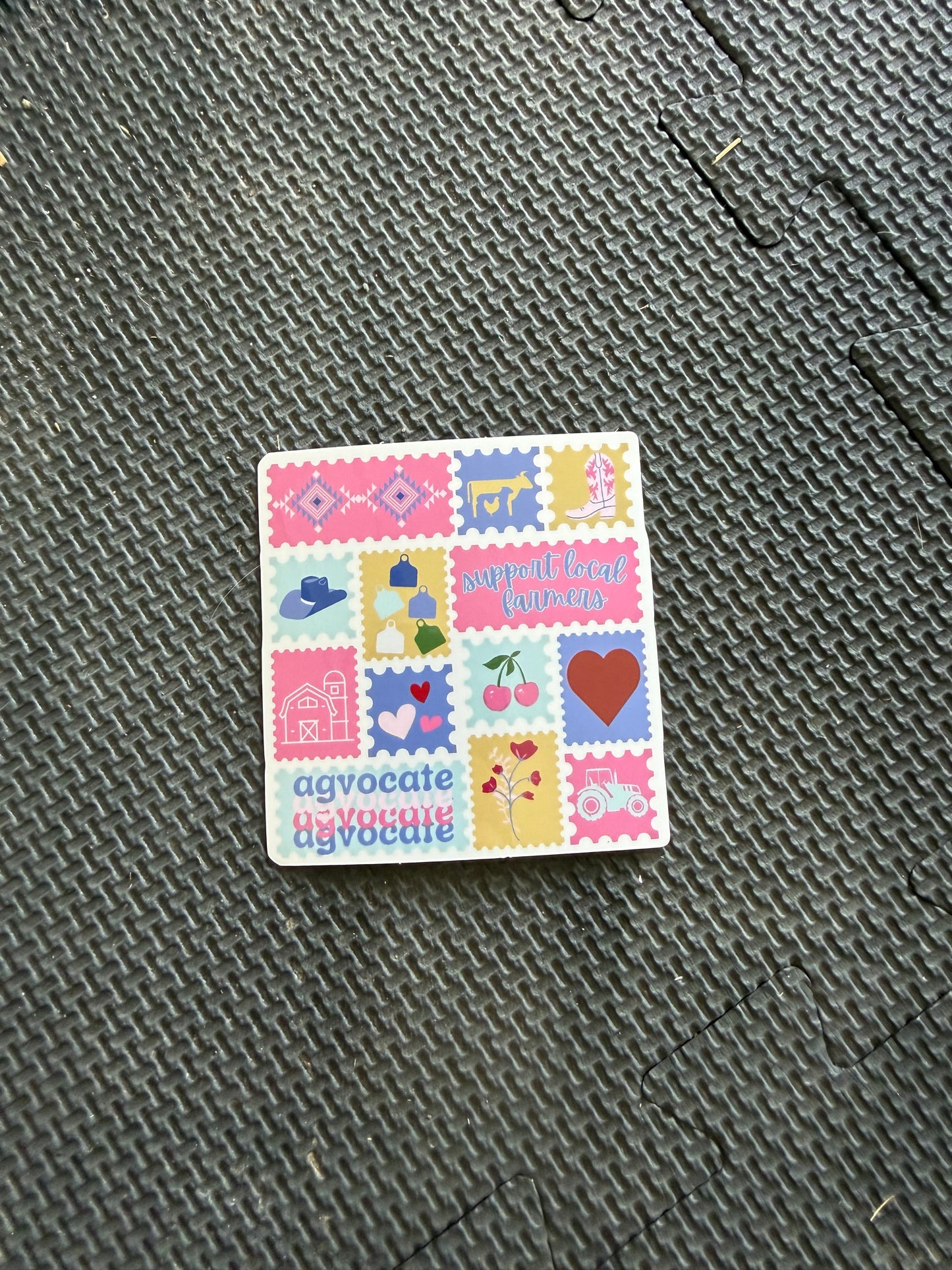 agriculture stamp - livestock die cut sticker