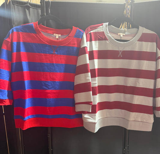 3/4 Sleeve striped top
