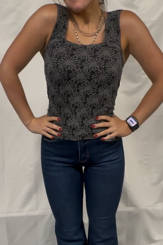 Floral Jacquard Seamless Tank Top