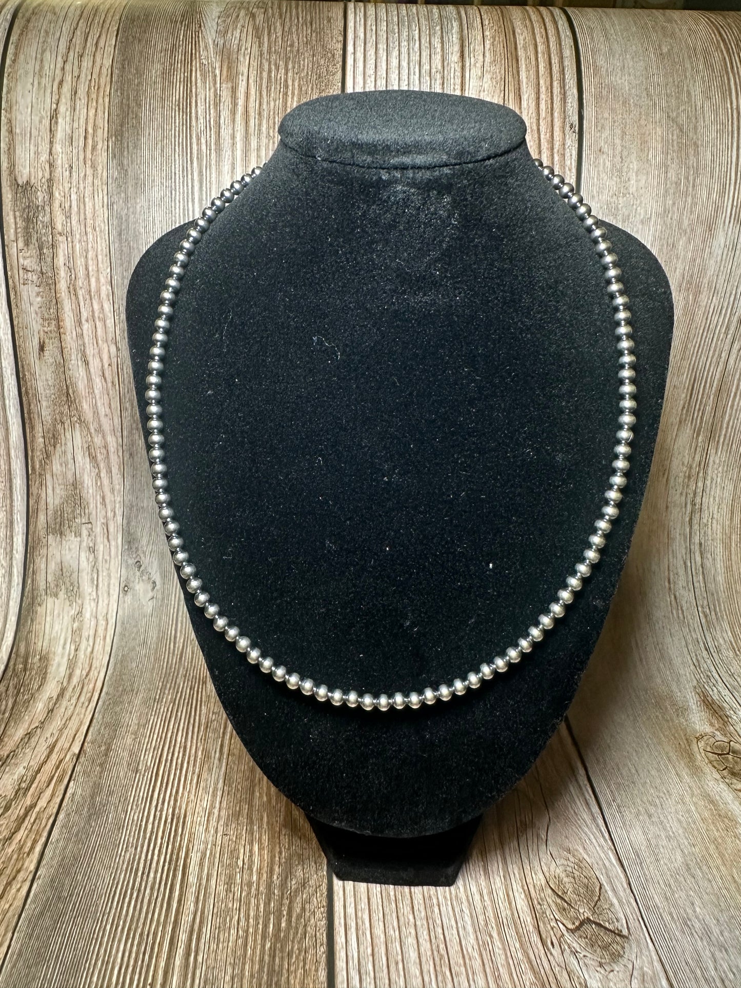 4mm Sterling Silver Pearls Necklace