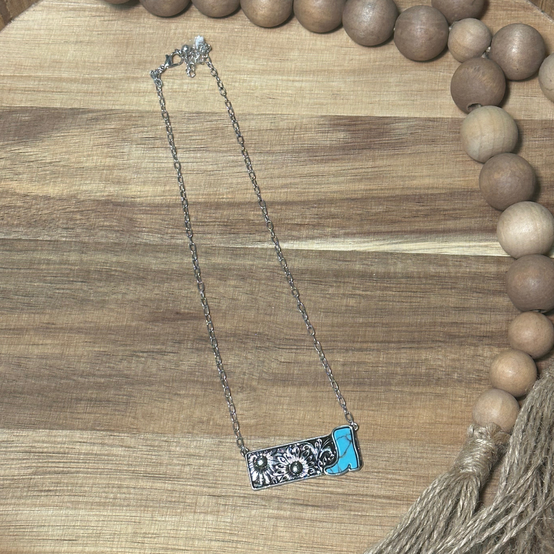 Silver Bar Pendant Necklace