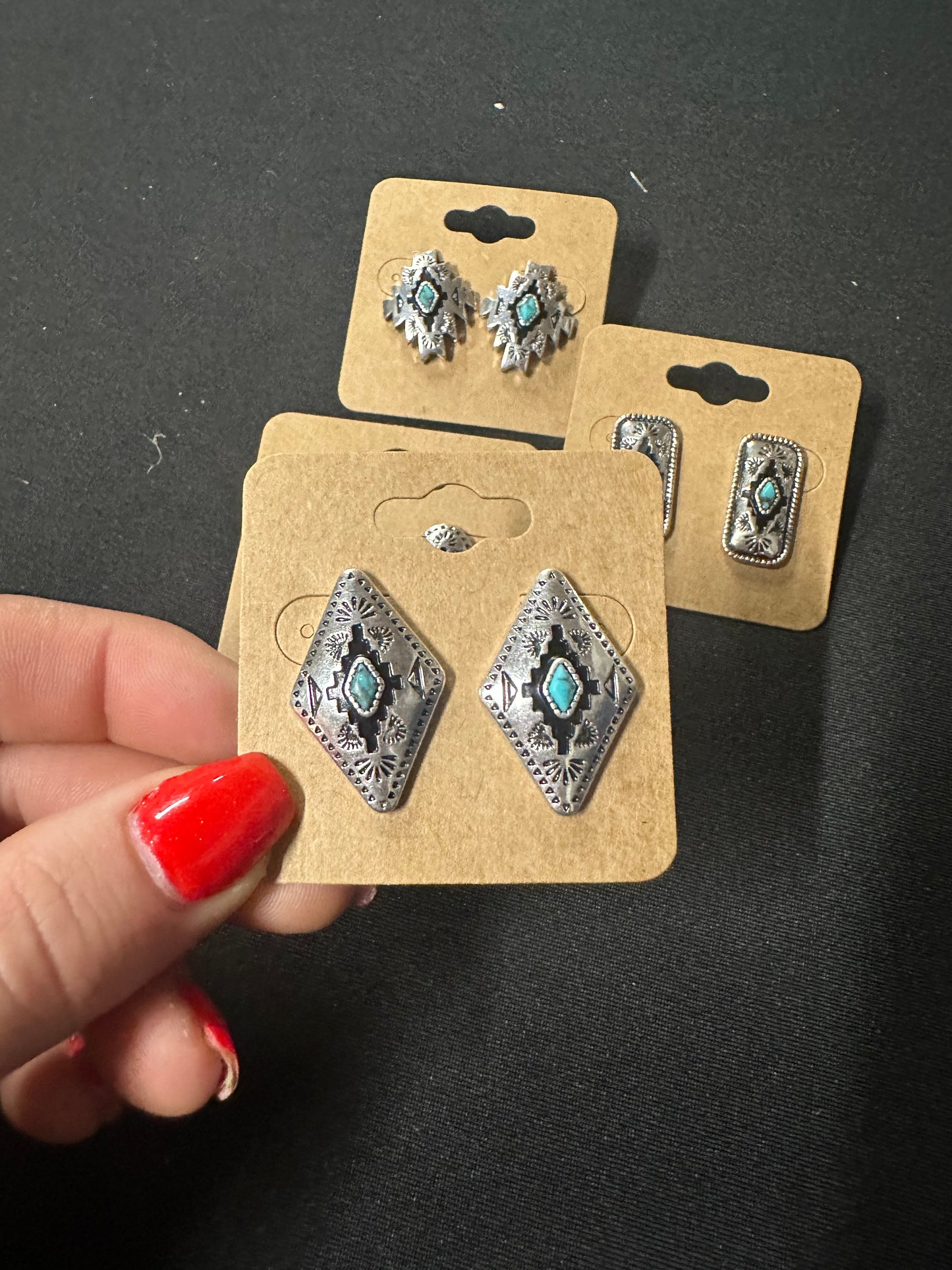 Western Aztec stud earrings