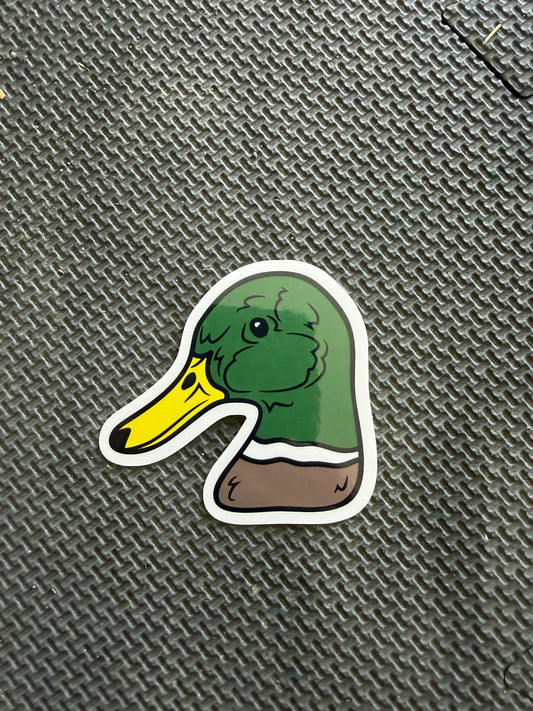 mallard head die cut sticker
