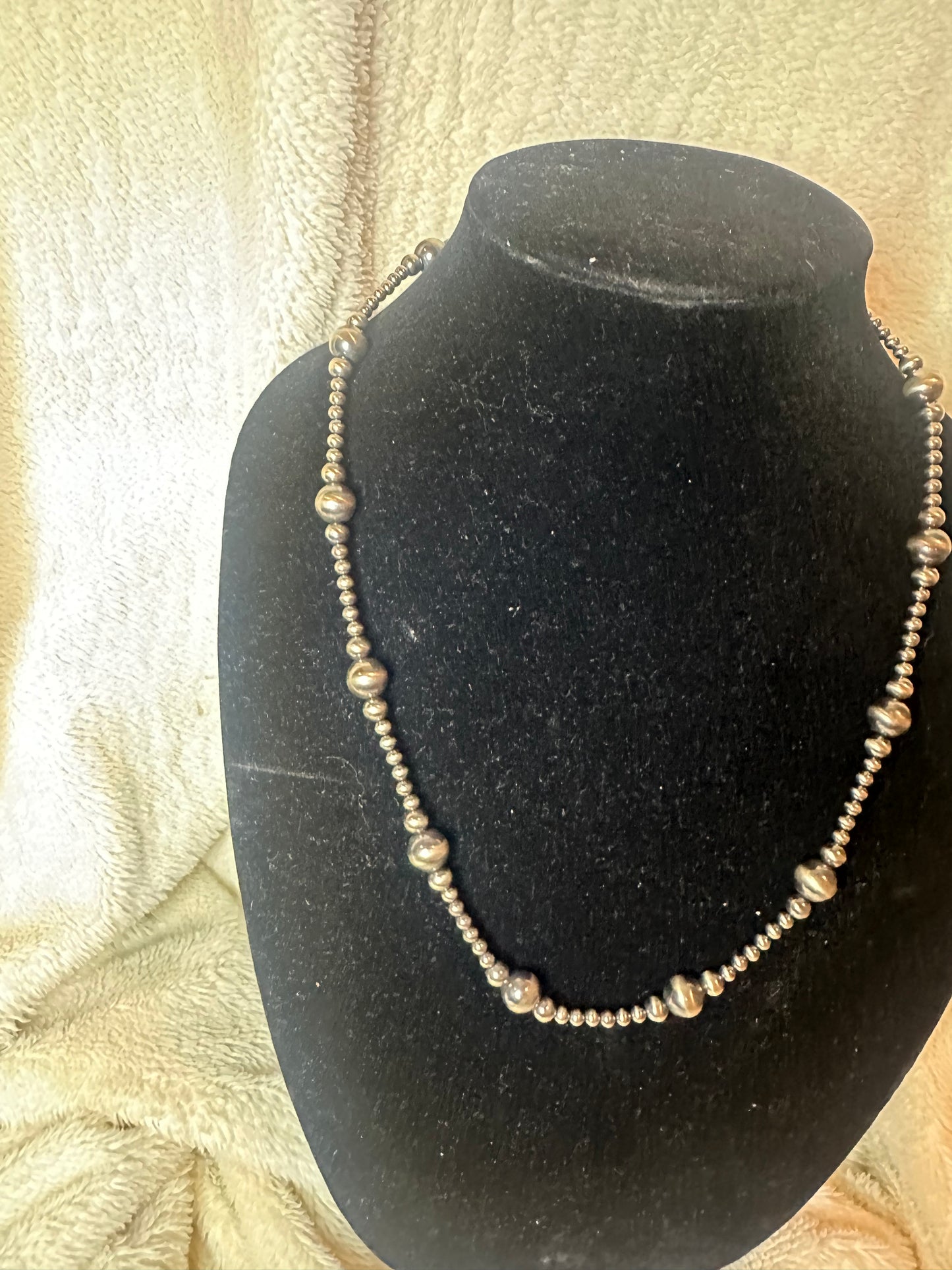 4mm 4-10mm graduated necklace - sterling silver pearls