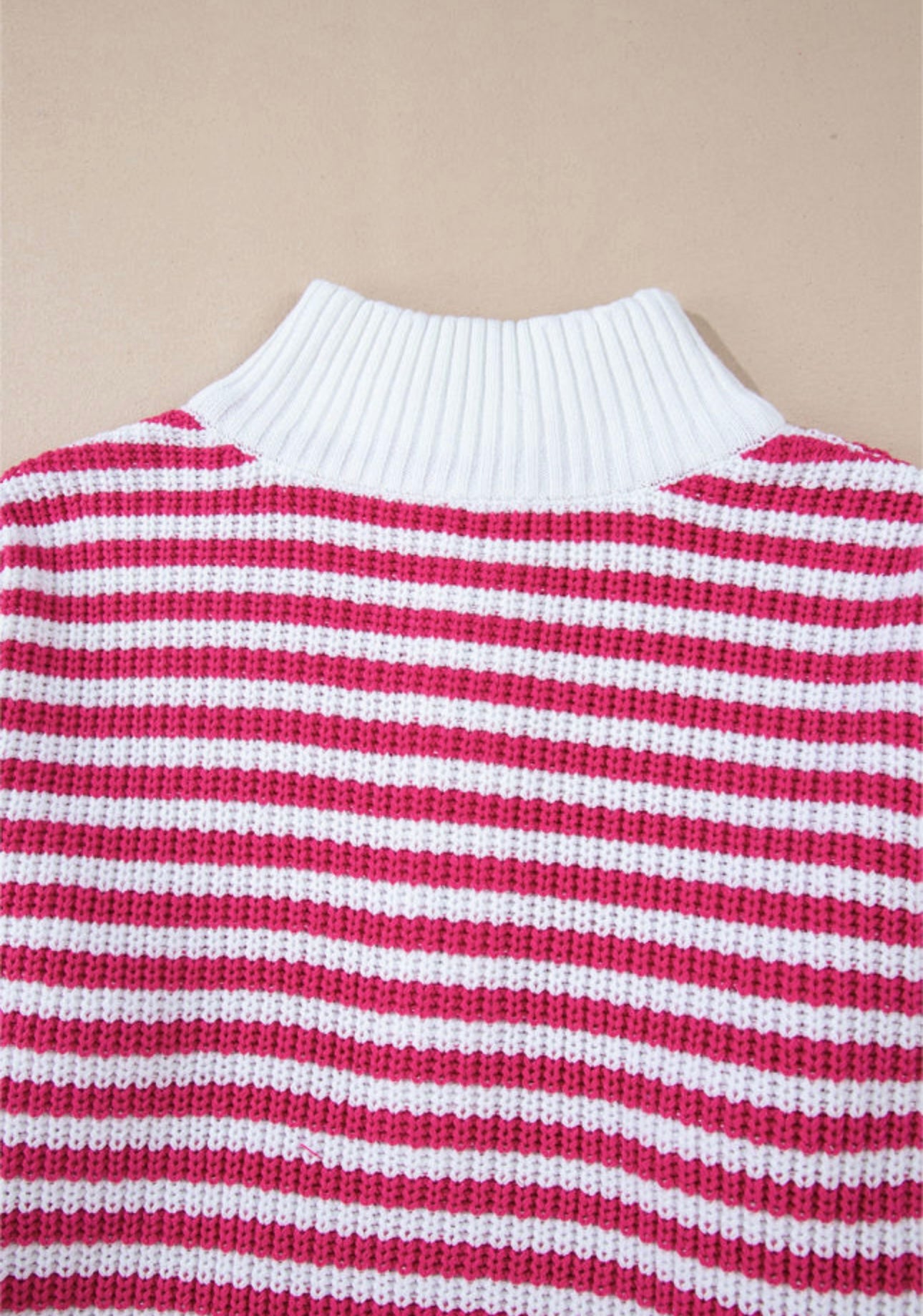 Stripped quarter zip sweater *2COLORS