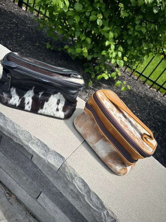 Genuine Cowhide Make up Bag Cosmetic Organizer