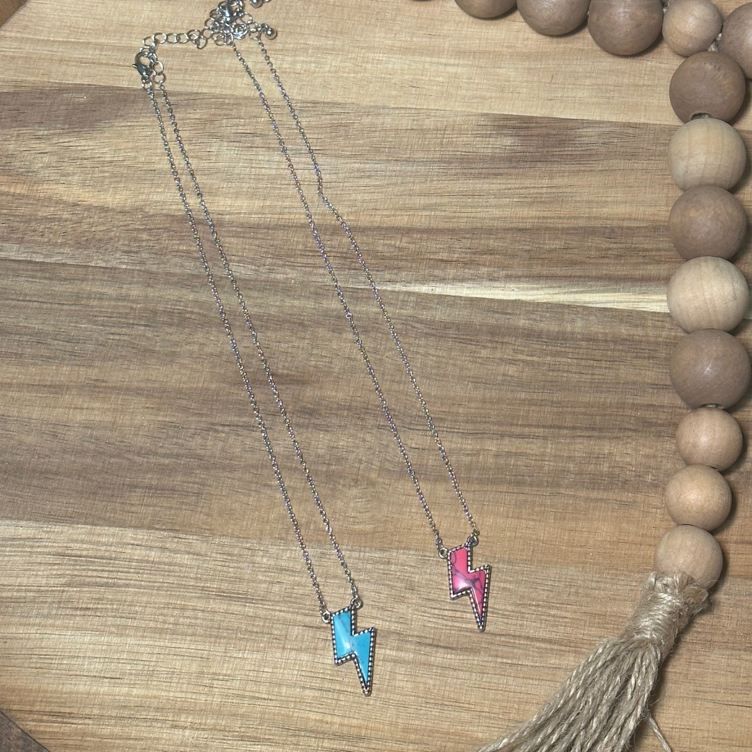 Lightening Bolt Pendant Necklace