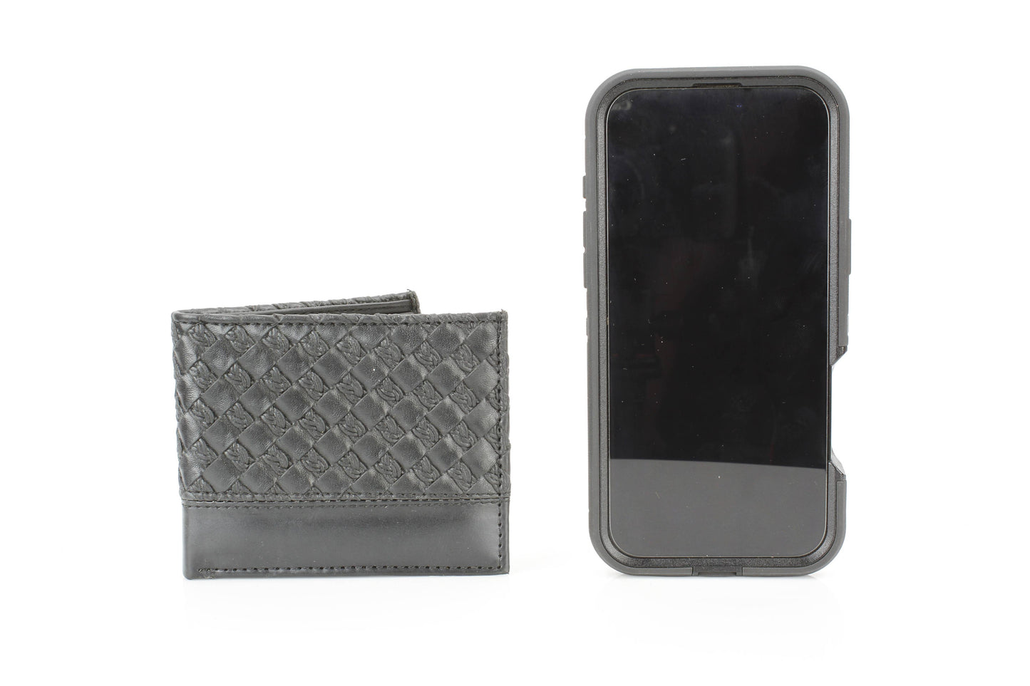 Vegan Woven Pattern Wallet with Solid Band VL 903