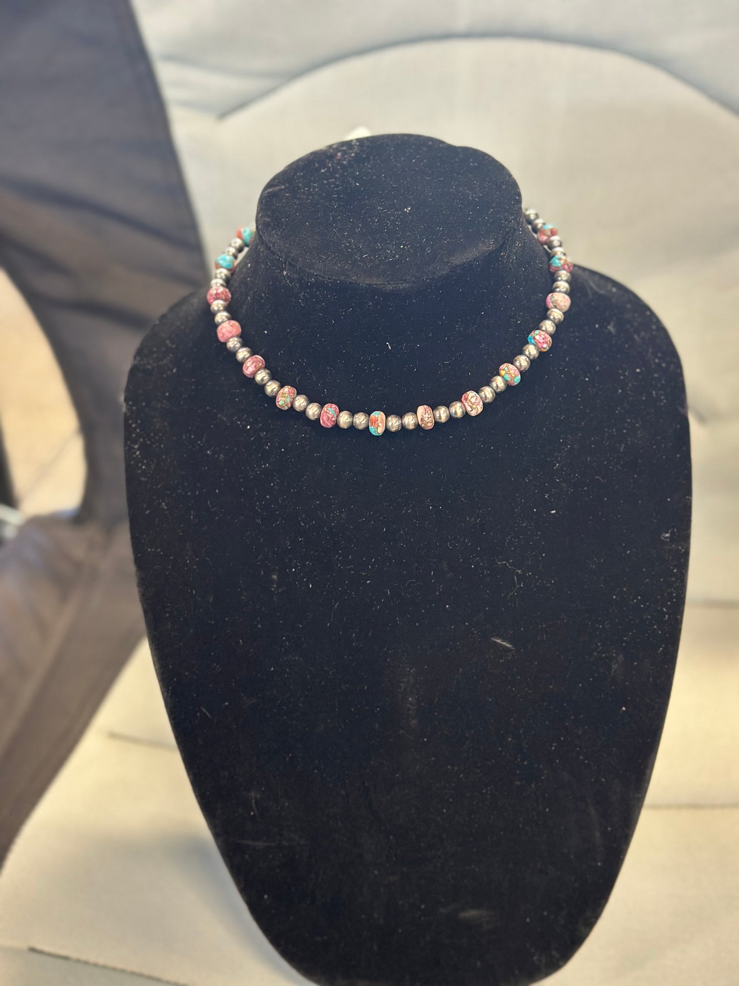 6mm pearl x natural purple dahlia necklace
