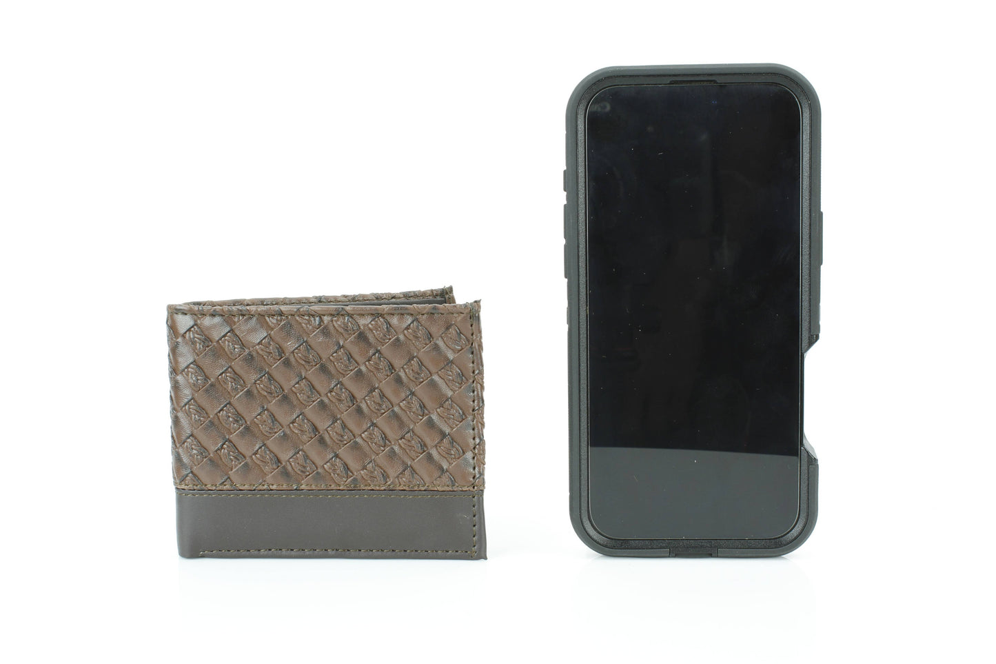 Vegan Woven Pattern Wallet with Solid Band VL 903