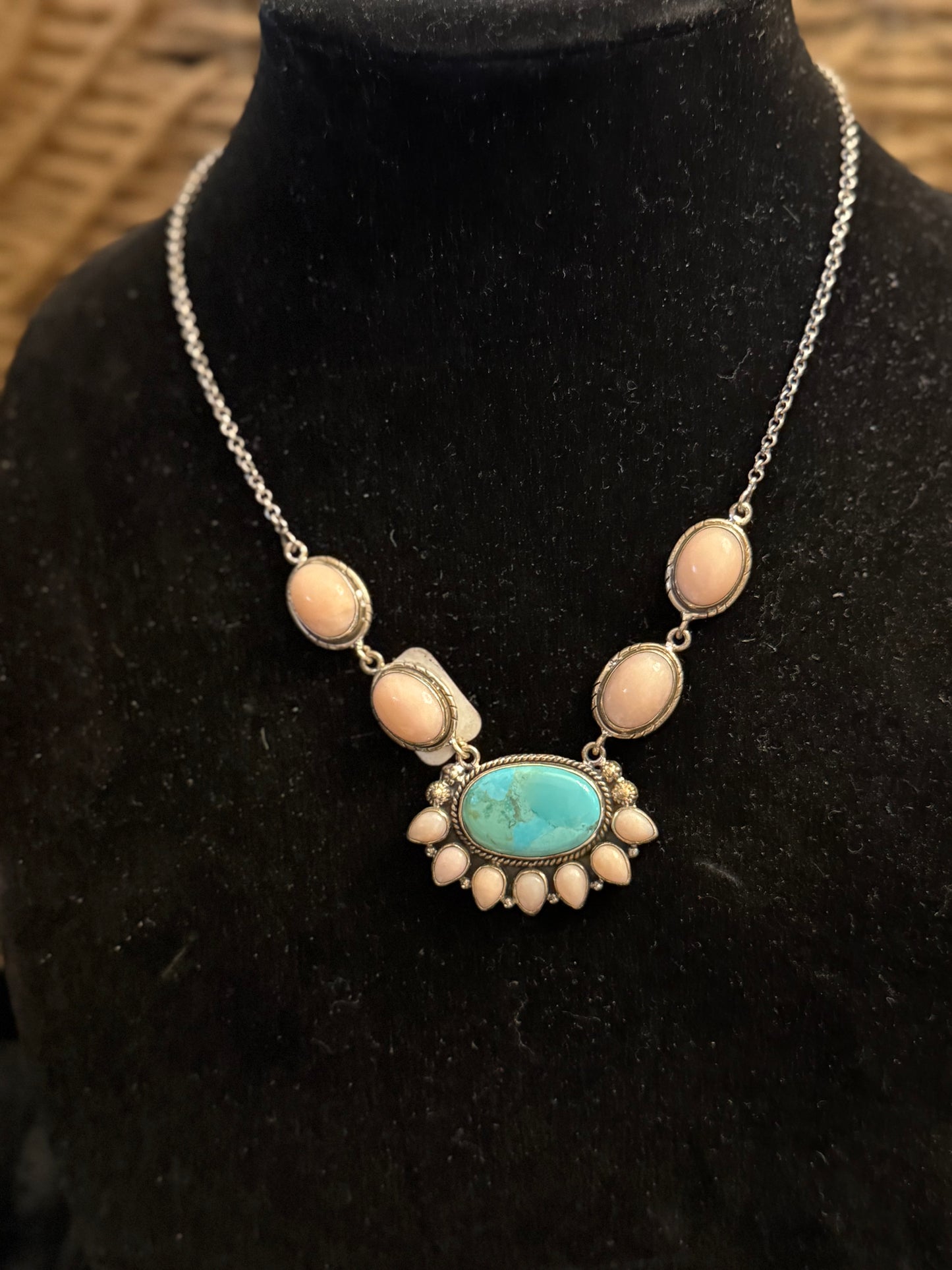 Hada Collection Turquoise & Pink Opal Necklace