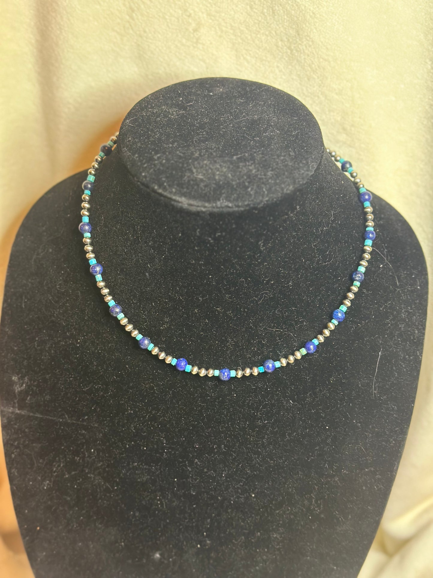 4mm sterling x turquoise x blue lapis