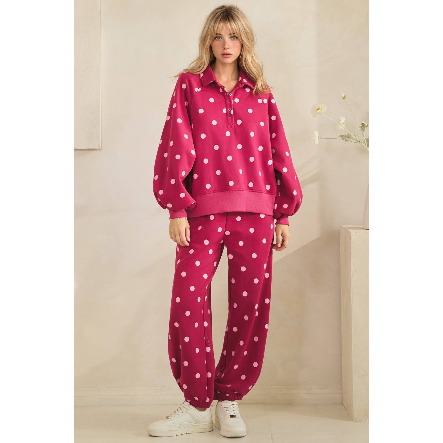 Playful Dot Quarter Zip