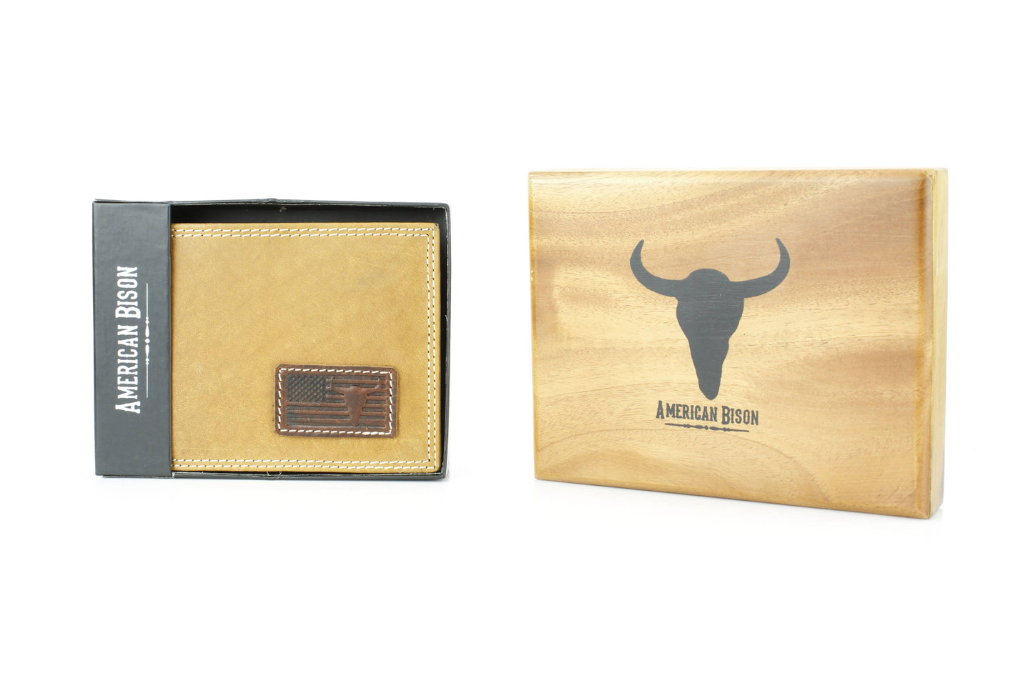 Bi-Fold Wallet with Flag & Bison Skull ABMW 25-2008