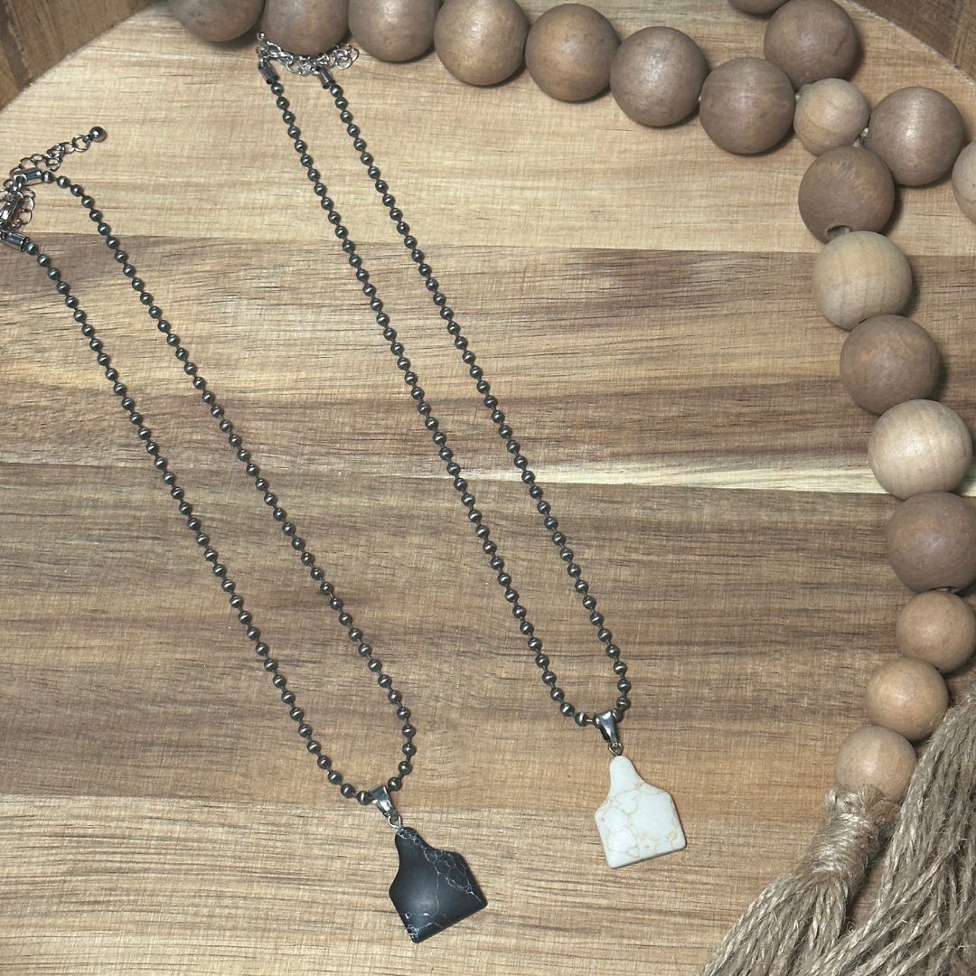 Ear tag Stone Necklace