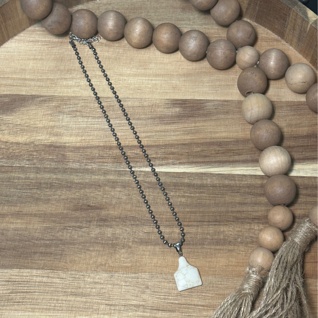 Ear tag Stone Necklace