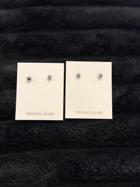 Sterling Silver 4MM Bead Earrings
