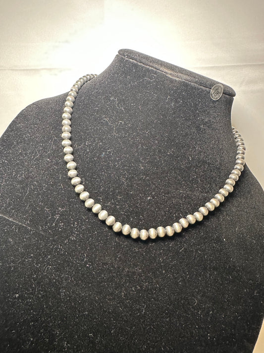 6mm Navajo style pearl necklace 18”