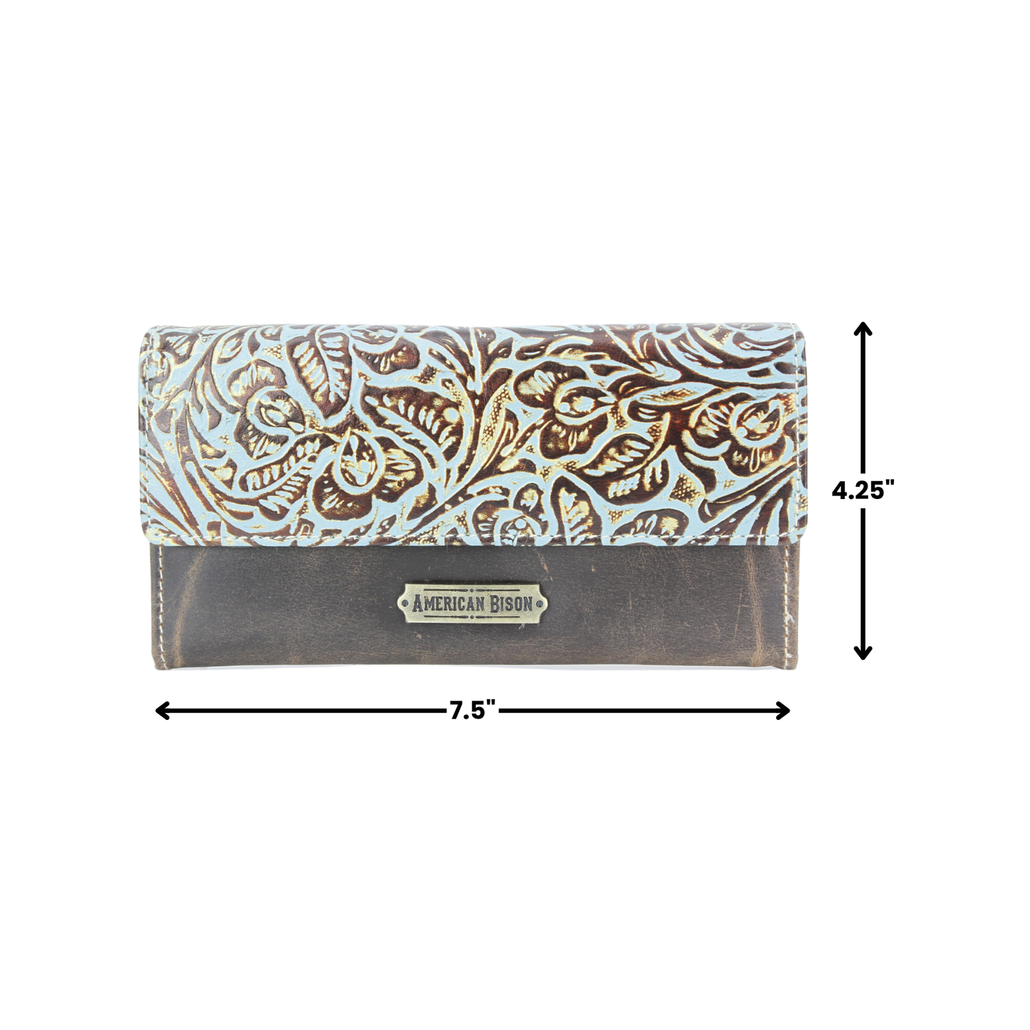 Women’s Brown Turquoise Floral Clutch ABLW 18-2539