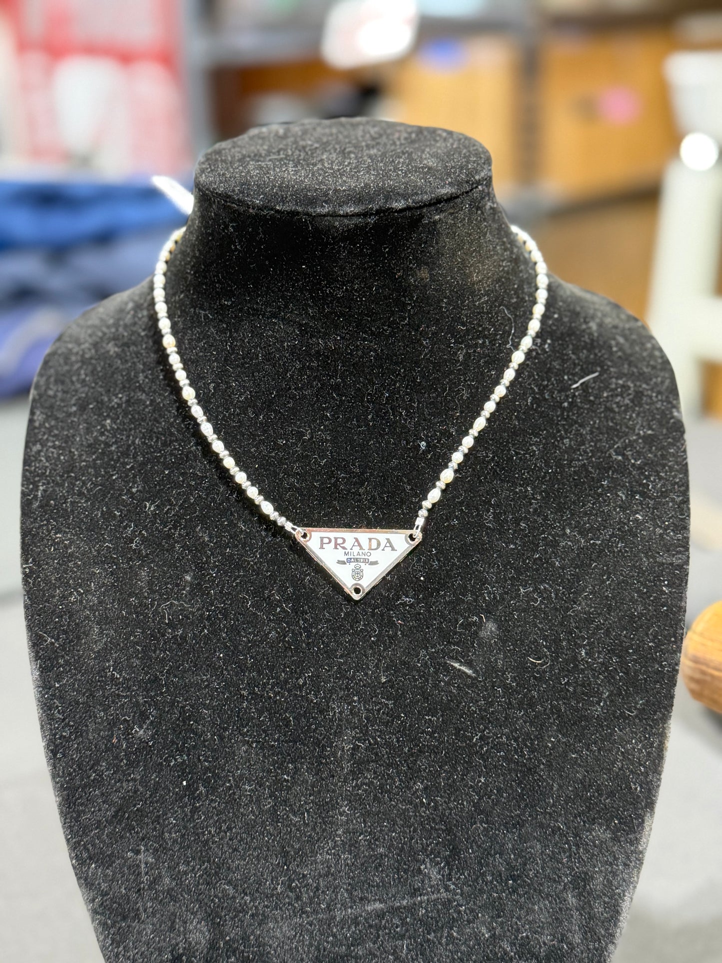 Freshwater Pearl x PRADA necklace
