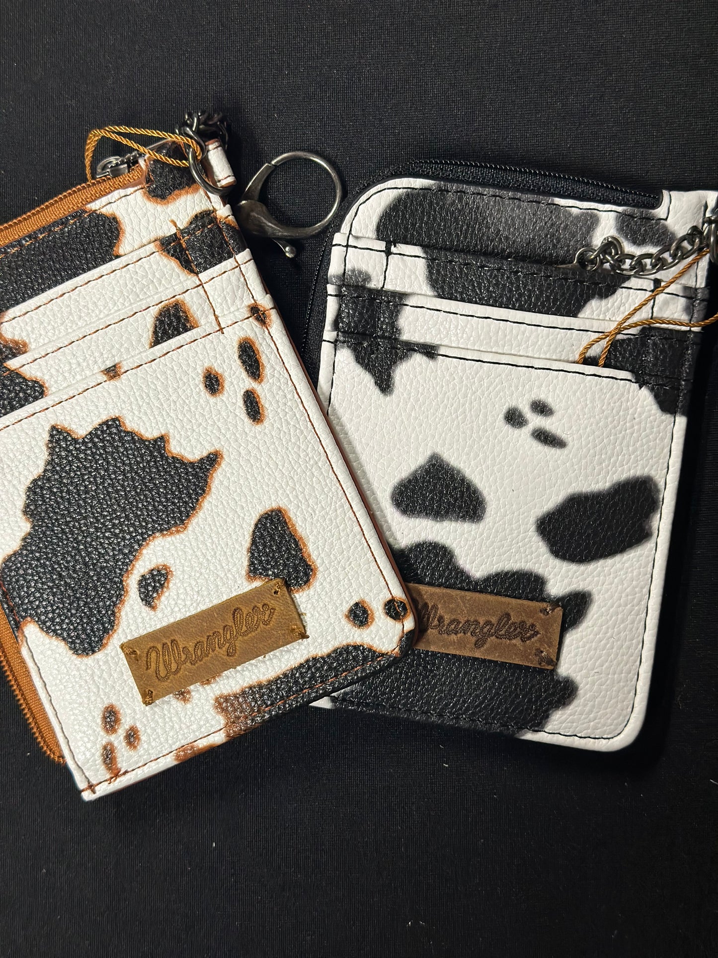 Wrangler Cow Print Print Mini Zip Card Case