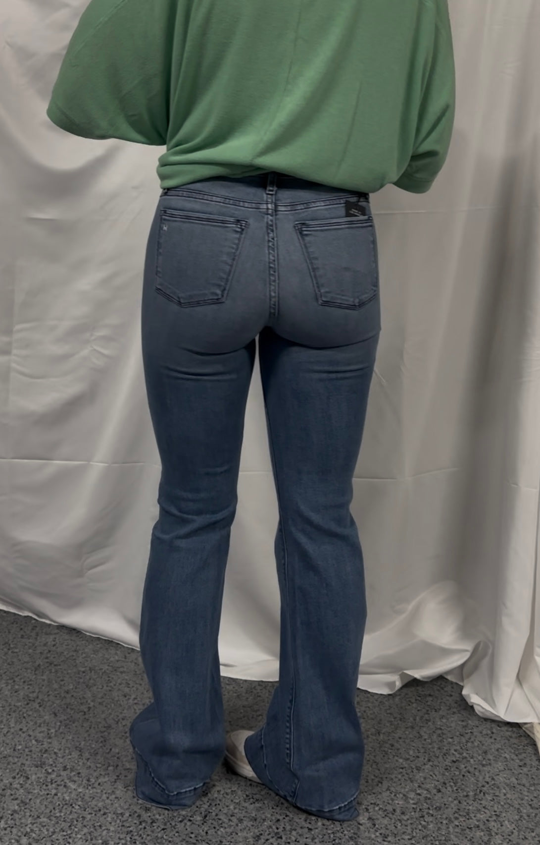 BELLA : Trouser Flare (Vintage Blue) Navy Stitch Haala Denim