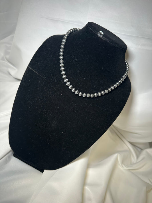 8mm navajo style bead necklace 18"