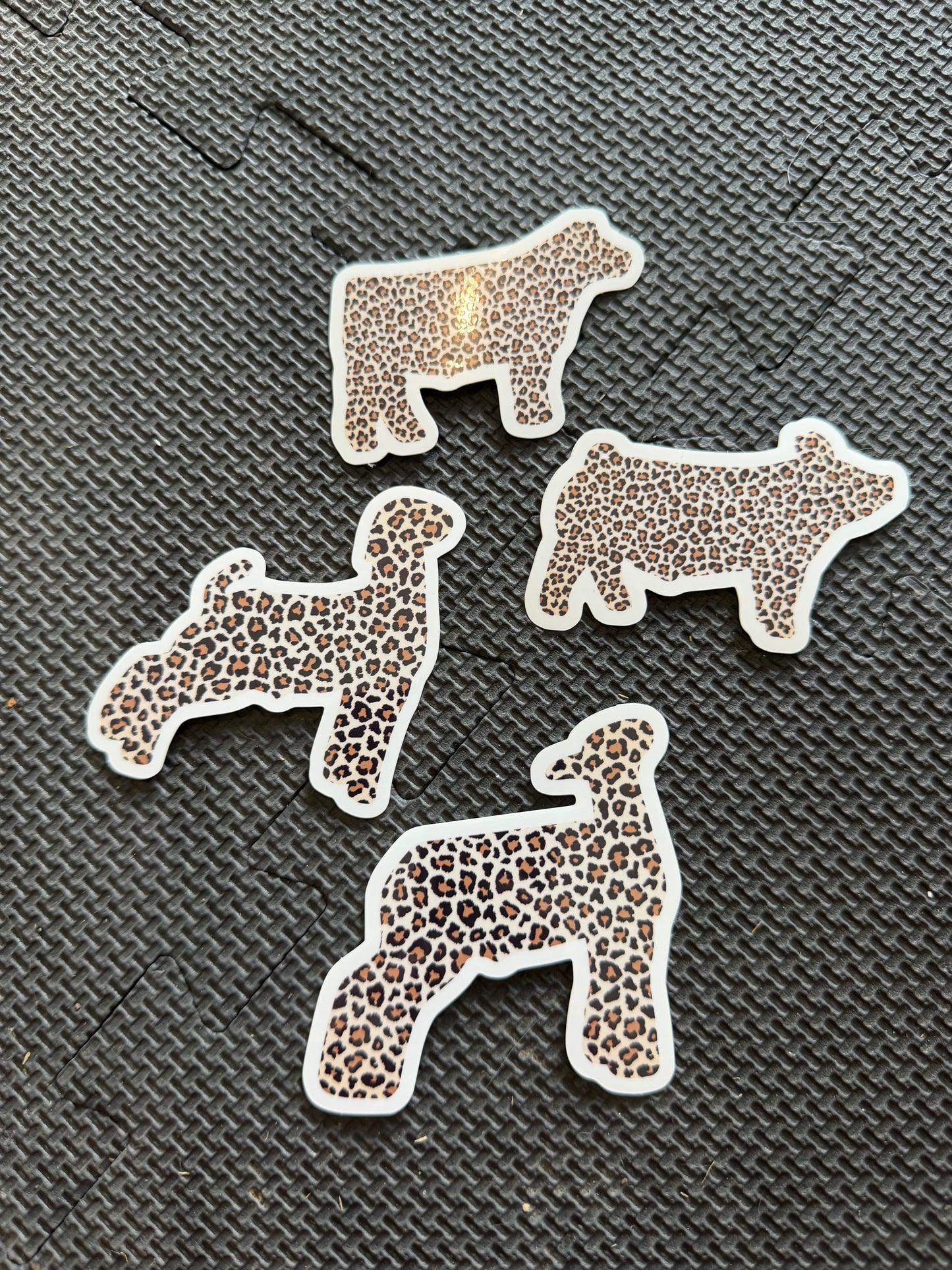 cheetah print livestock animals - die cut sticker