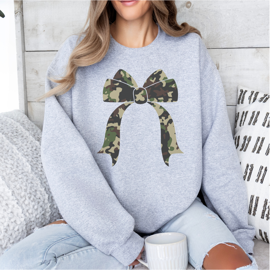 Camo Bow Tshirt/Crewneck