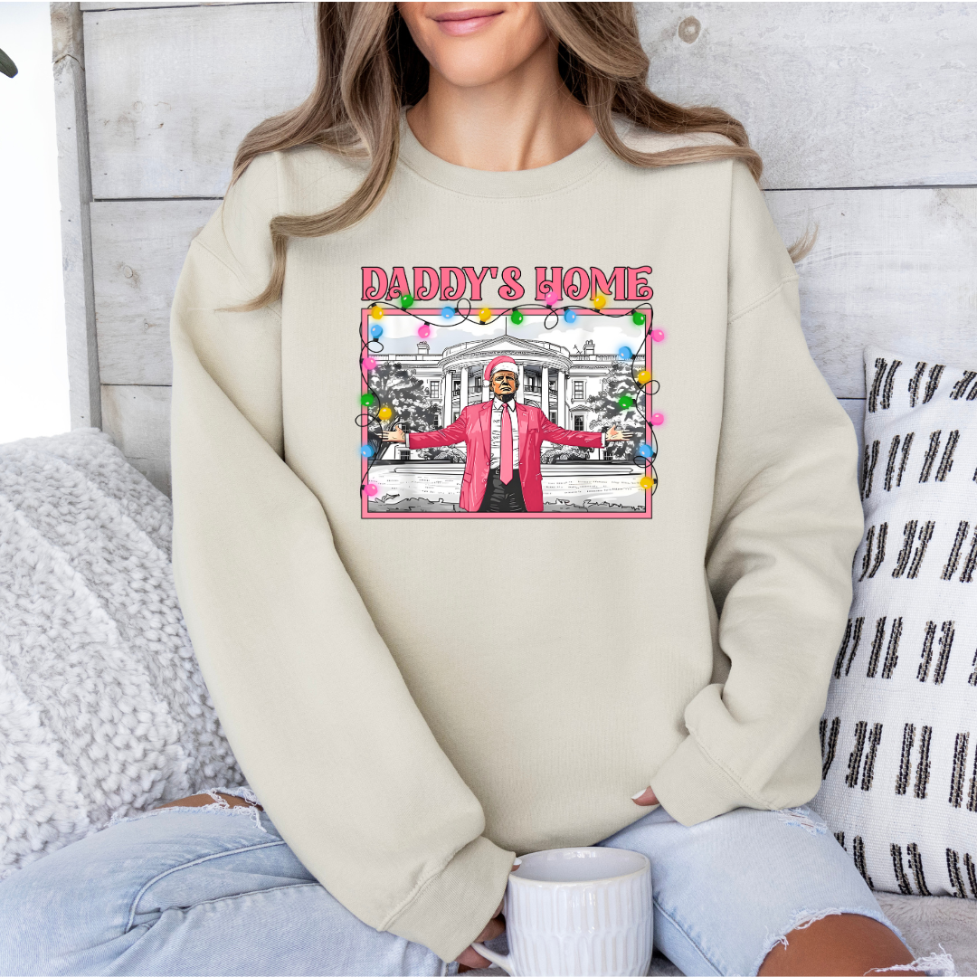 daddys home - christmas trump - tshirt/crewneck