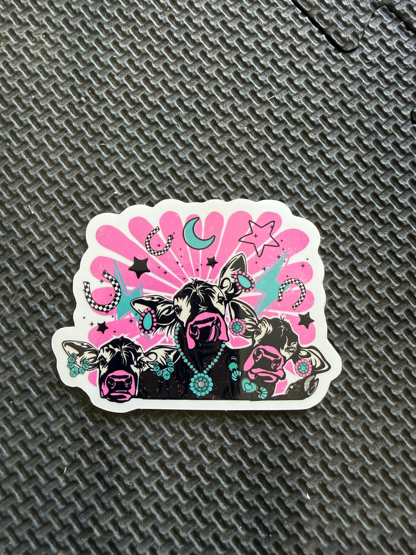 funking cows die cut sticker