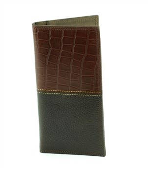 Gator Print Pebbled Grain Water Buffalo Rodeo Wallet 1726