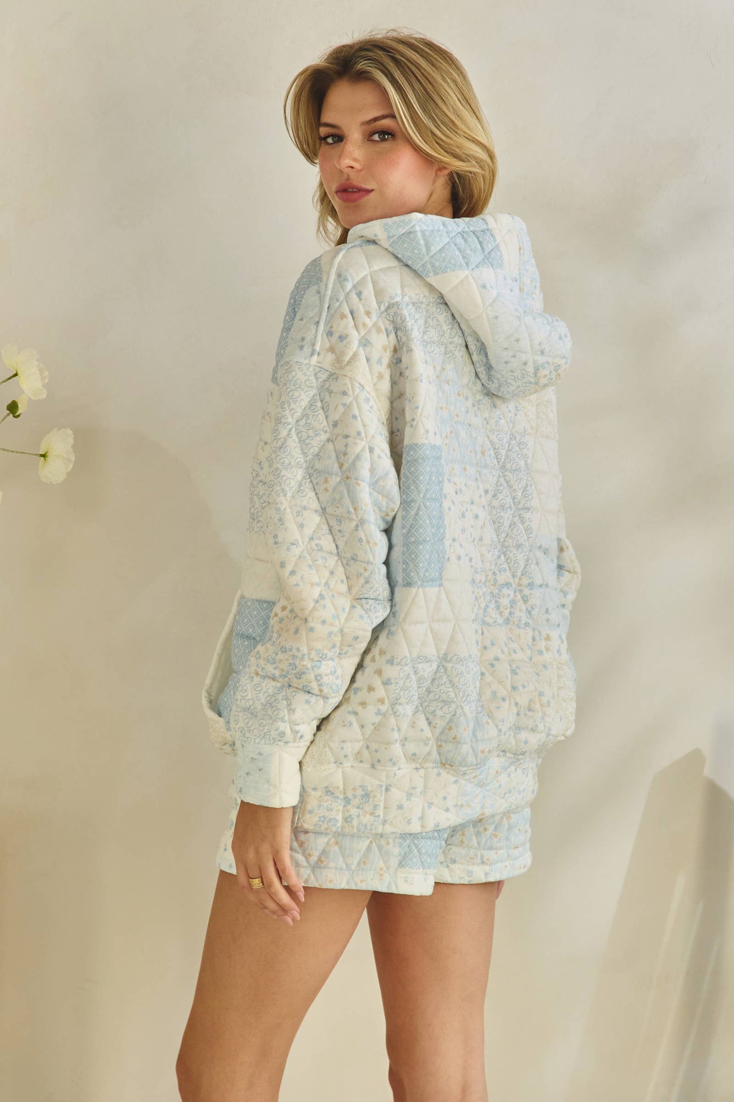 Floral textured oversized Hoodie