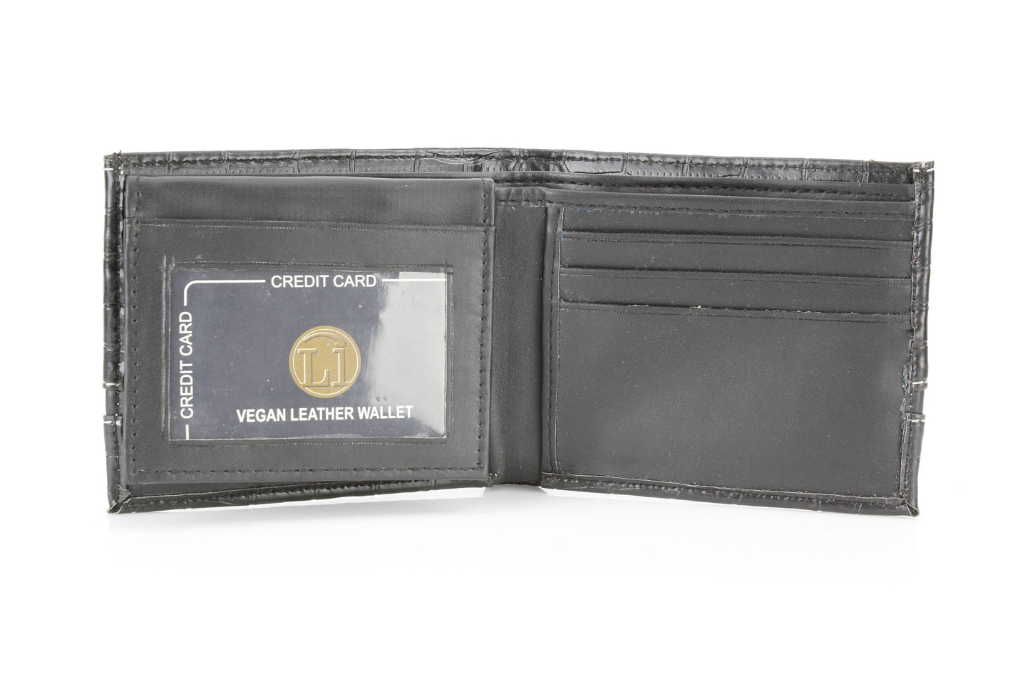 Crocodile Embossed Vegan Wallet with Solid Band VL 904