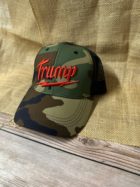 Trump Lightning Bolt - Camo Trucker Hat
