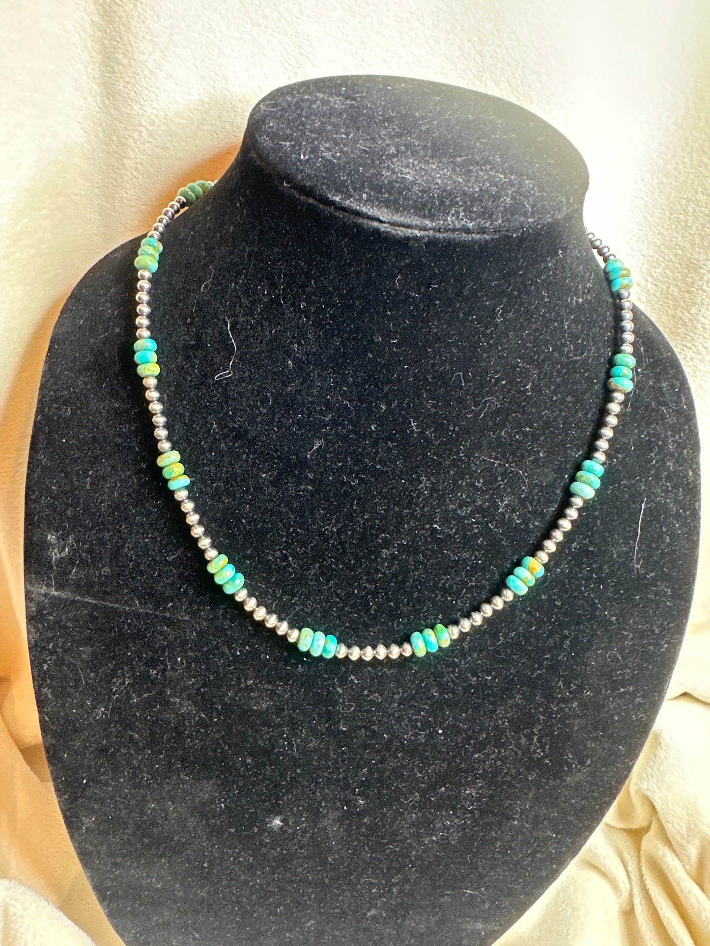 4mm x rondelle turquoise necklace