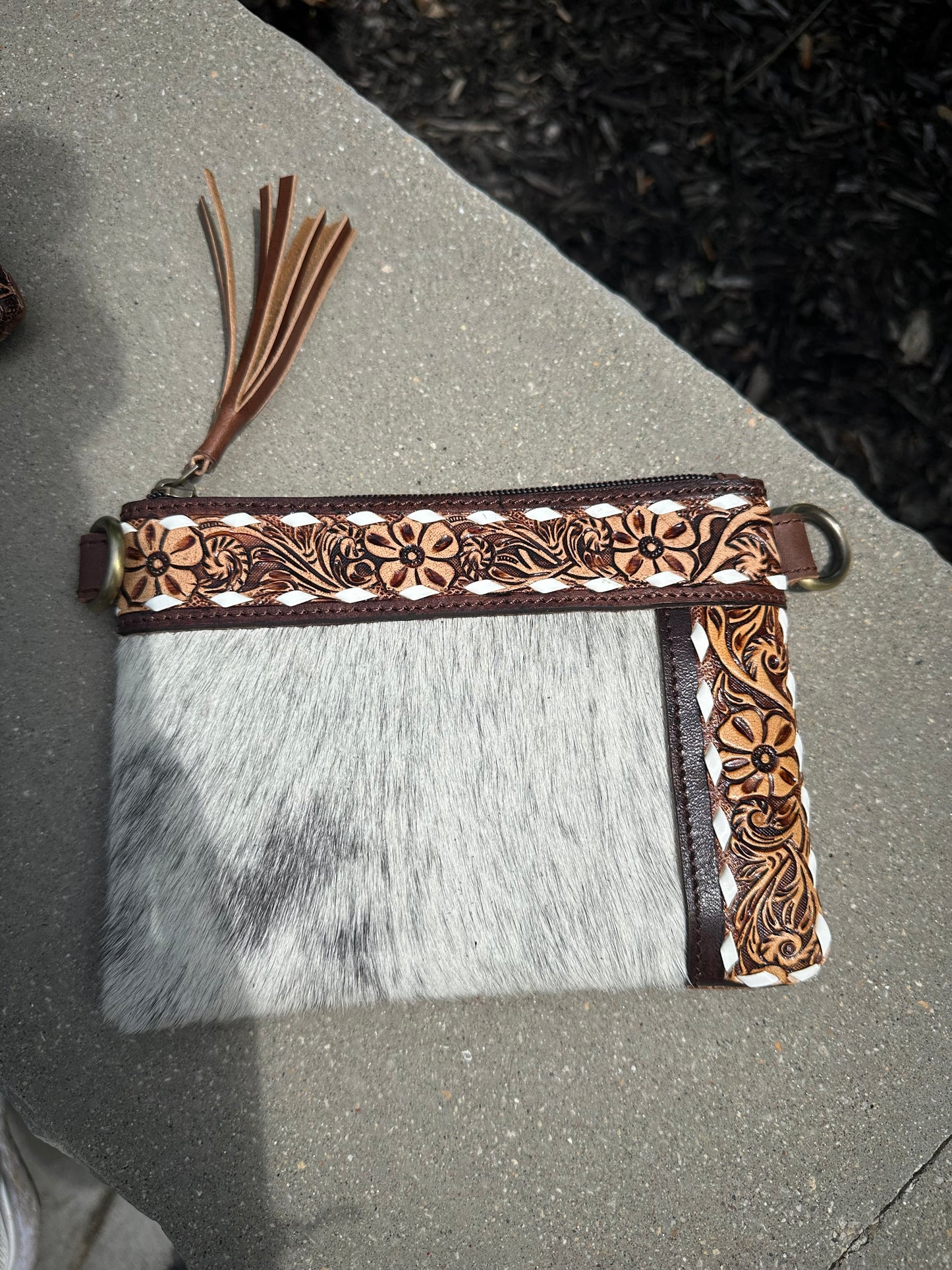 Genuine Cowhide / Leather - Crossbody / Clutch Purse