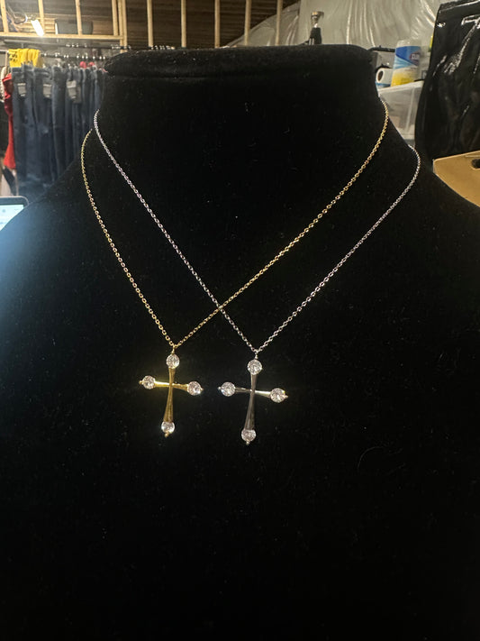 CZ Cross Pendant Necklace