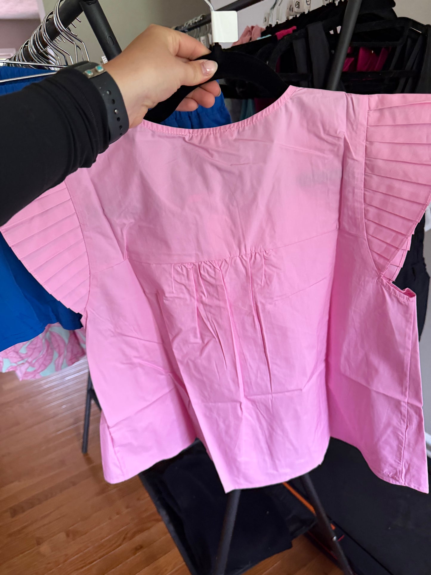 Pleated peplum top