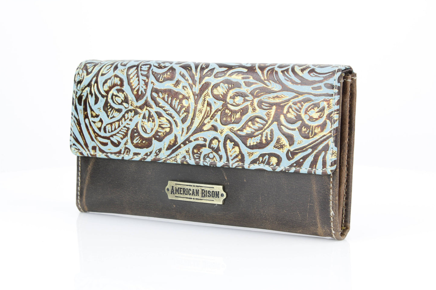 Women’s Brown Turquoise Floral Clutch ABLW 18-2539