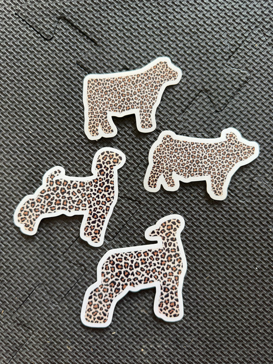cheetah print livestock animals - die cut sticker