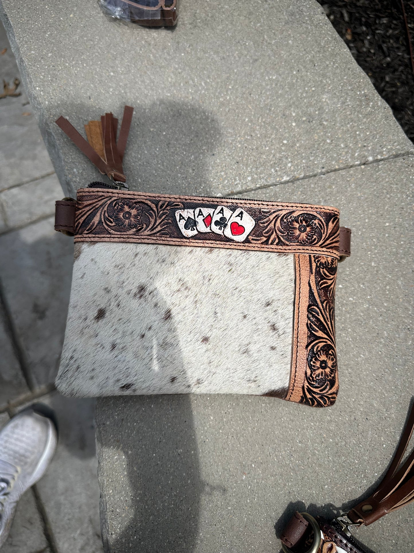 Genuine Cowhide / Leather - Crossbody / Clutch Purse