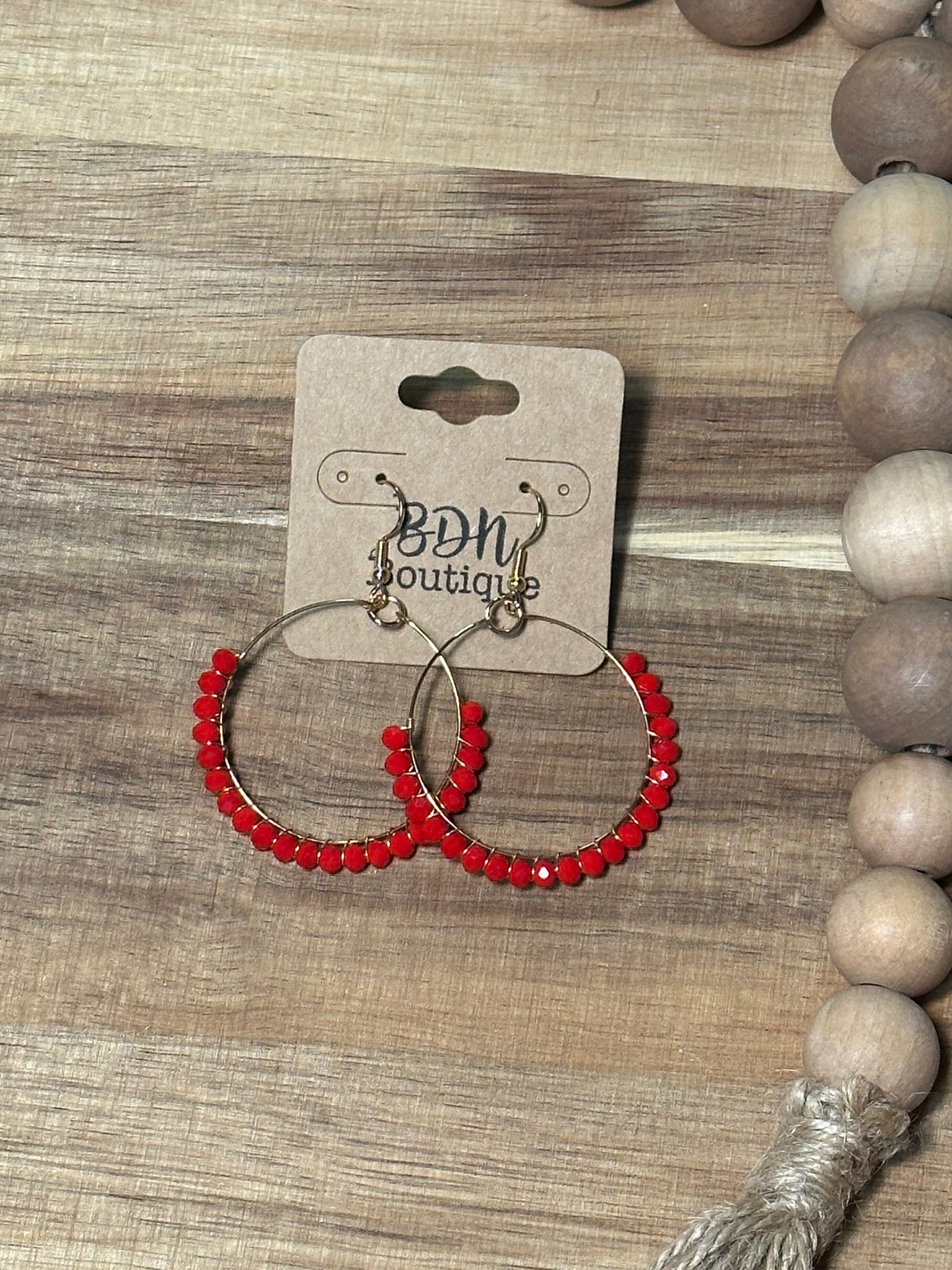 Boho Beaded Circle Drop Earrings *3COLORS