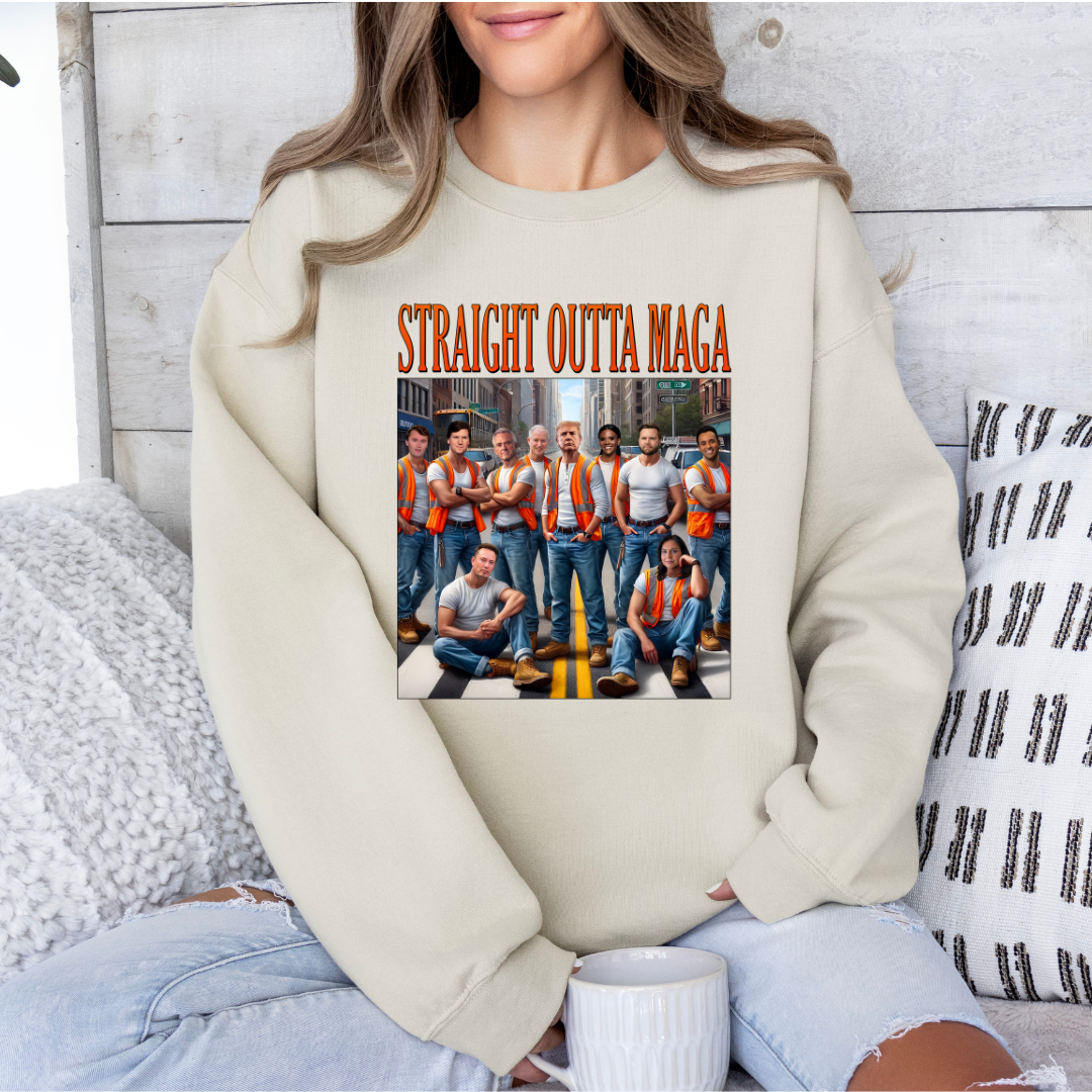 straight outta maga - trump tshirt/ crewneck