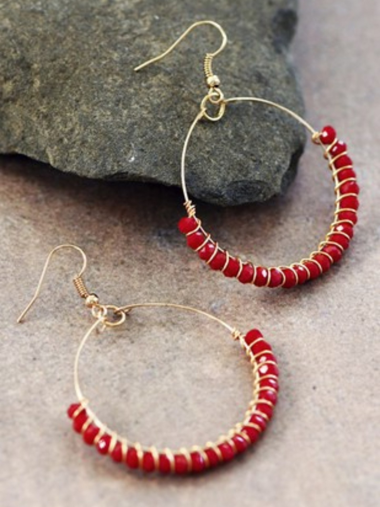 Boho Beaded Circle Drop Earrings *3COLORS