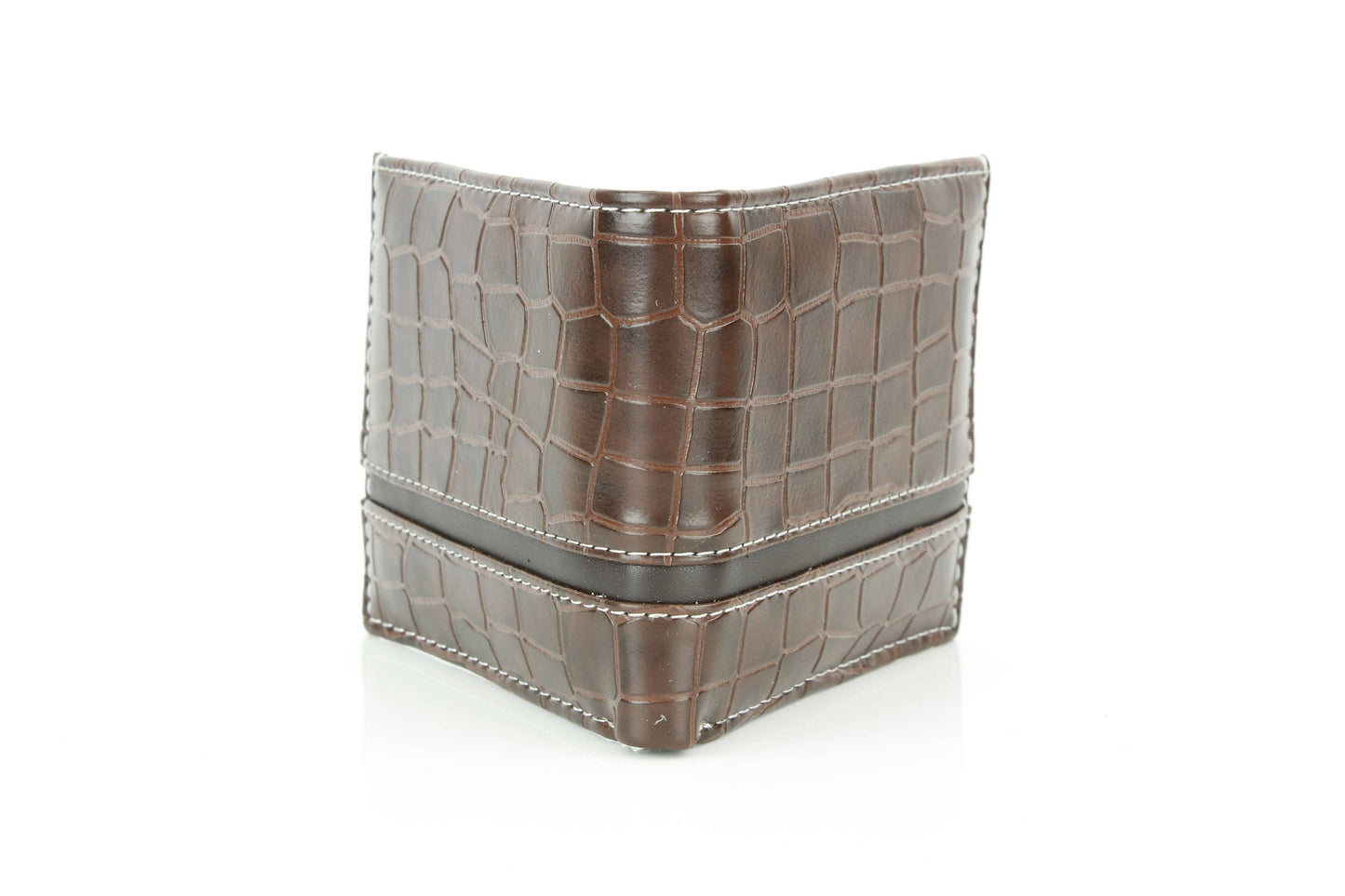 Crocodile Embossed Vegan Wallet with Solid Band VL 904
