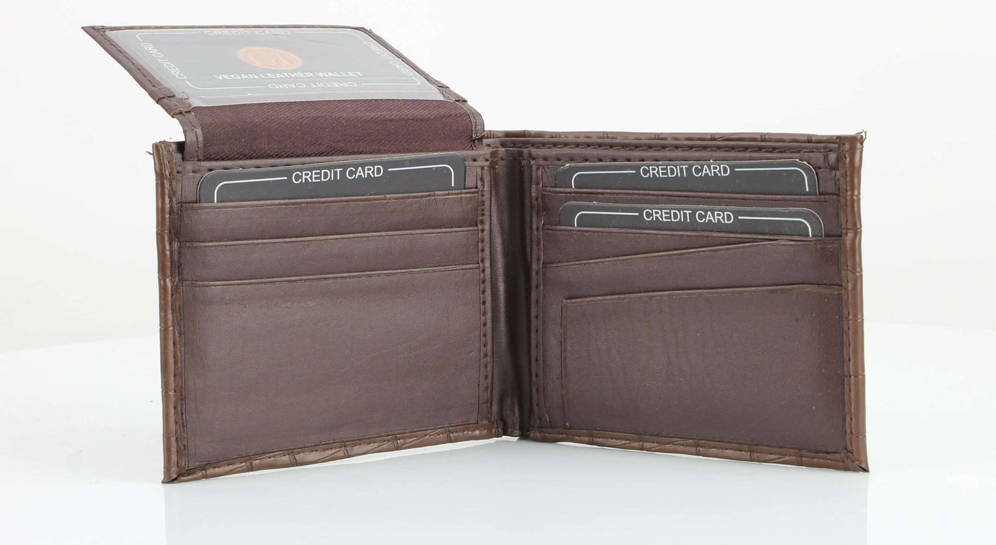 Lizard Print Embossed Vegan Leather Bi Fold Wallet